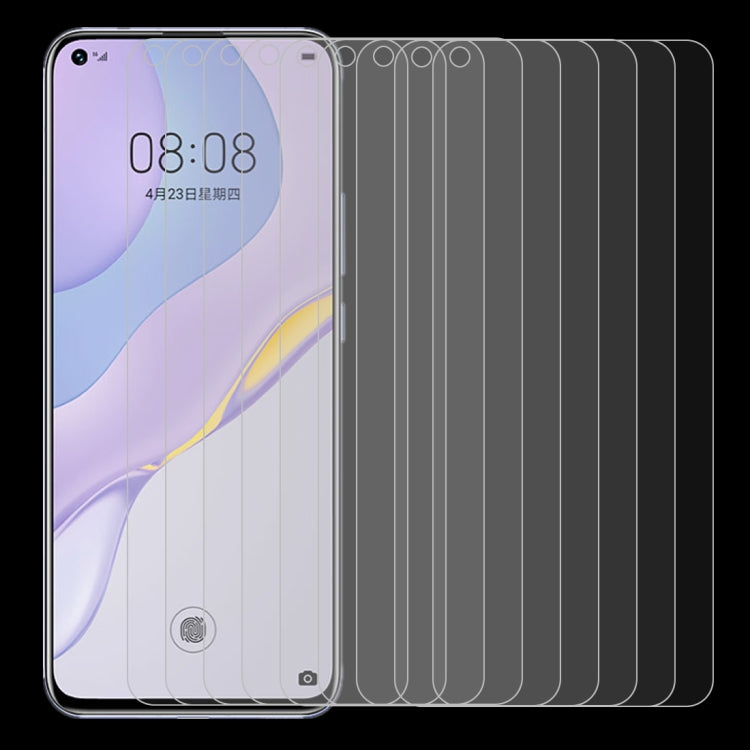 For Huawei nova 7 10 PCS Half-screen Transparent Tempered Glass Film