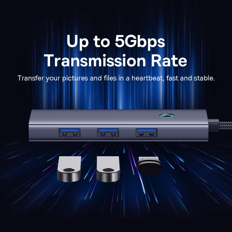 Baseus Flite Series 4 in 1 USB-A to USB 3.0x4 HUB Adapter(Space Grey)