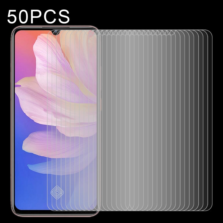 For Vivo S1 Pro 50 PCS Half-screen Transparent Tempered Glass Film