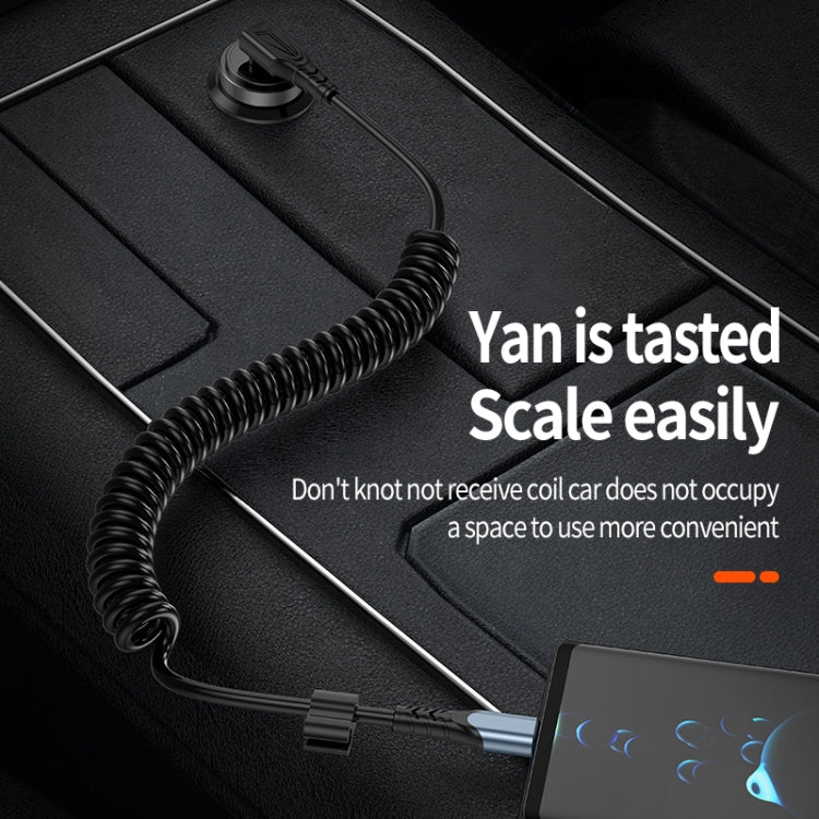 Type-C to Type-C Elbow Spring Charging Data Cable, Length: 1.5m(Black)