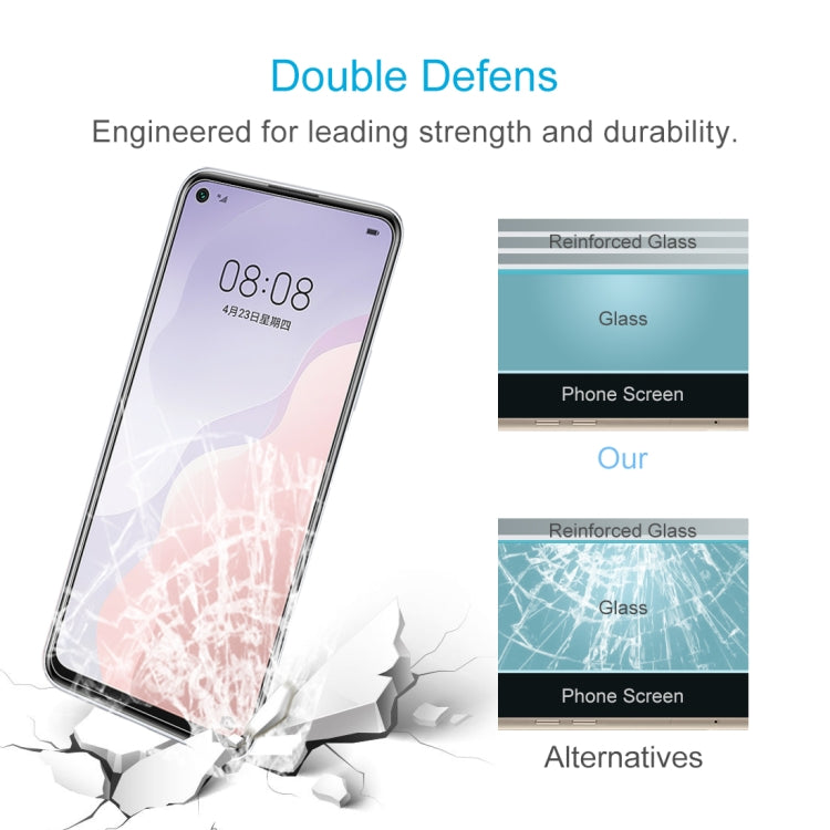 For Huawei nova 7 SE / 7 SE 5G Youth 50 PCS Half-screen Transparent Tempered Glass Film