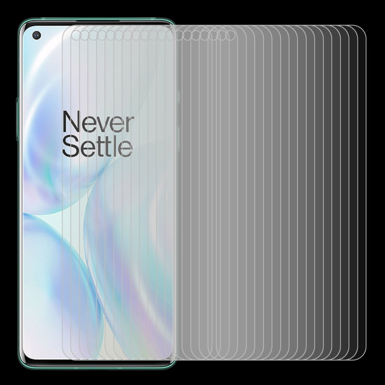 For OnePlus 8 50 PCS Half-screen Transparent Tempered Glass Film