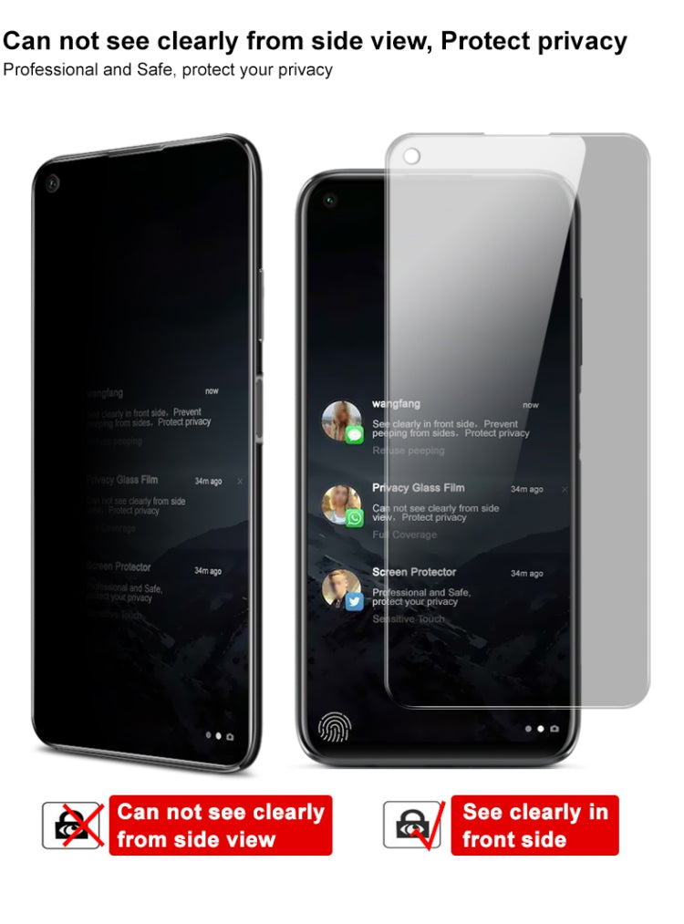 For Huawei Nova 6 SE IMAK Anti-spy Tempered Glass Film