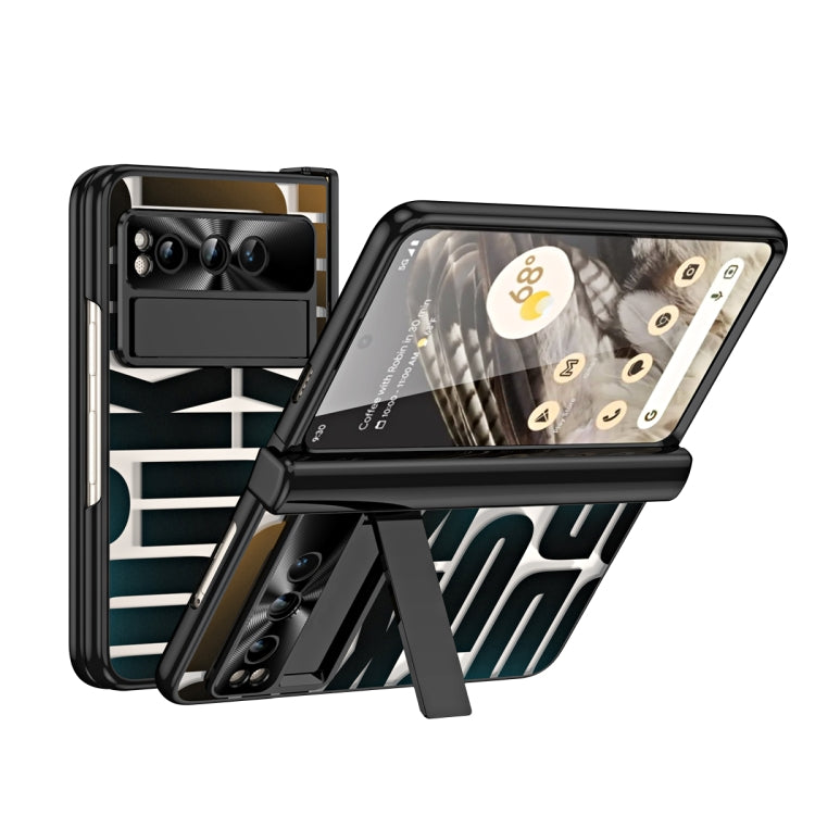 For Google Pixel Fold Integrated Electroplating Folding Phone Case with Pen Slot & Hinge