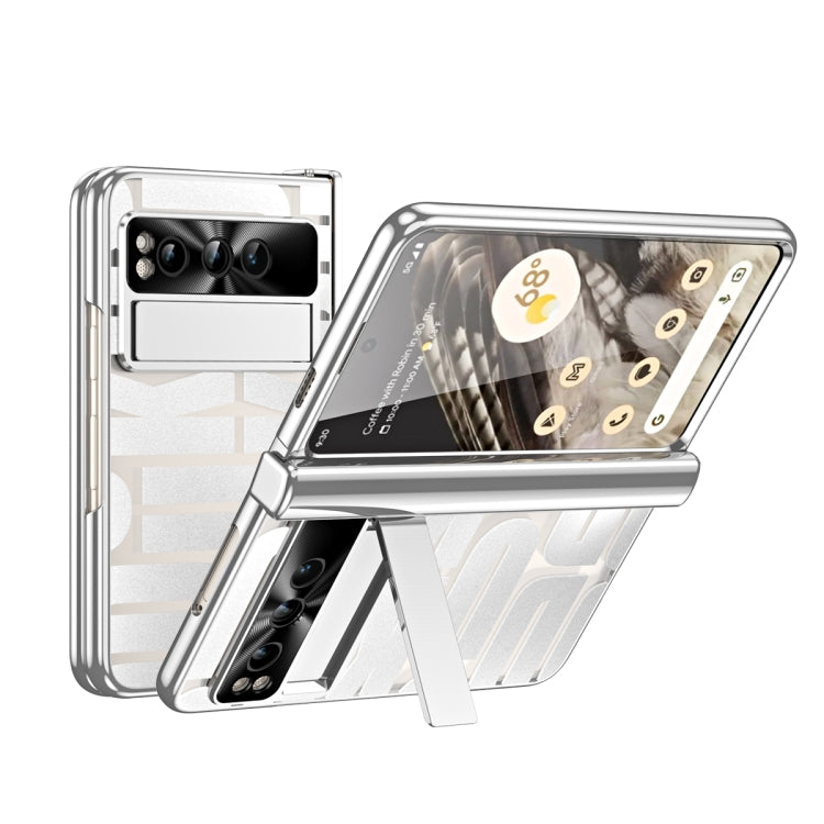 For Google Pixel Fold Integrated Electroplating Folding Phone Case with Pen Slot & Hinge