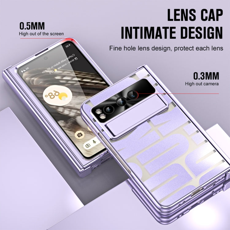 For Google Pixel Fold Integrated Electroplating Folding Phone Case with Pen Slot & Hinge