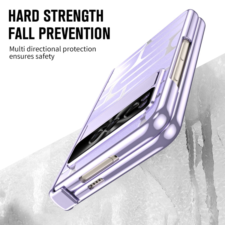 For Google Pixel Fold Integrated Electroplating Folding Phone Case with Pen Slot & Hinge