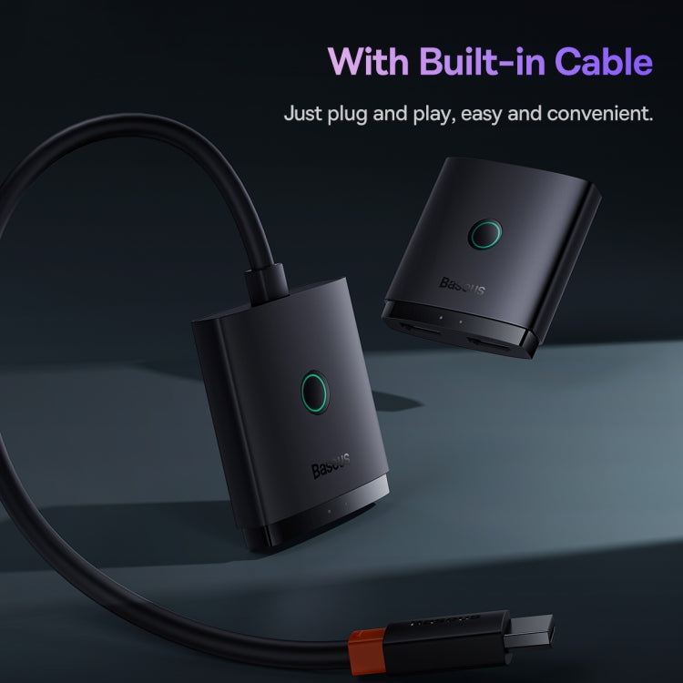 Baseus 2 In 1 Out HDMI Converter Switcher with 1m Cable(Black)