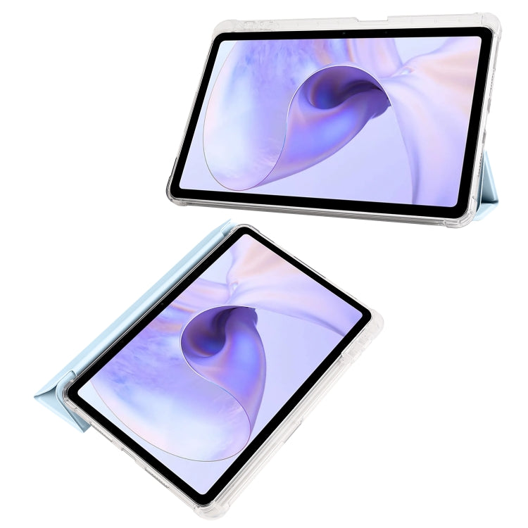 For OPPO Pad Air 10.36 2022 3-folding Transparent TPU Smart Leather Tablet Case with Pen Slot