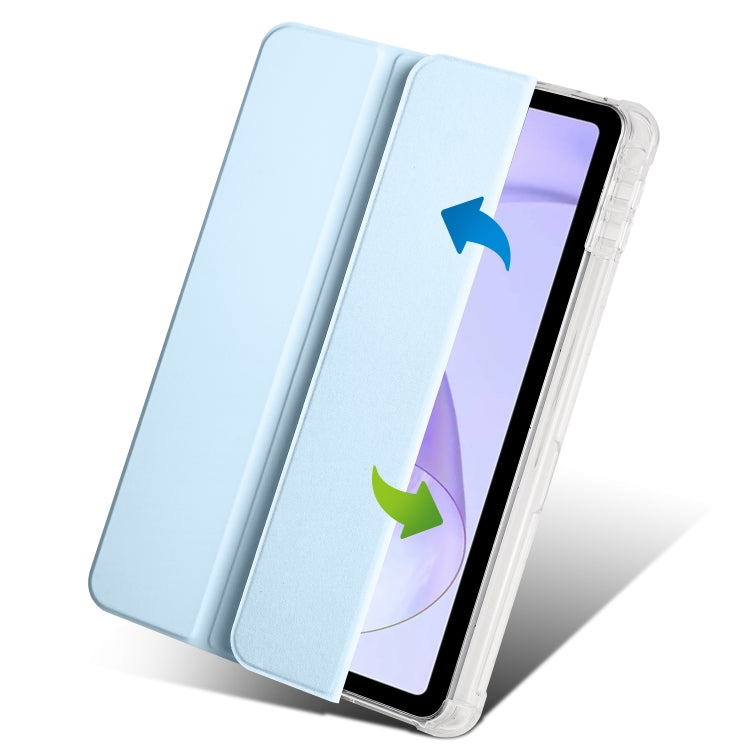 For OPPO Pad Air 10.36 2022 3-folding Transparent TPU Smart Leather Tablet Case with Pen Slot