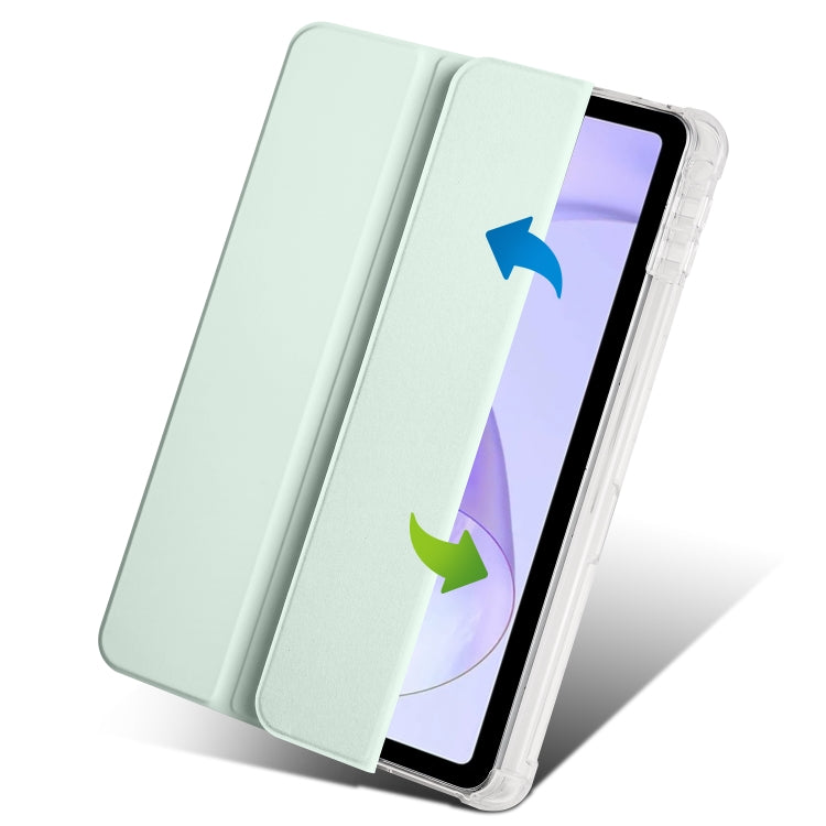 For OPPO Pad Air 10.36 2022 3-folding Transparent TPU Smart Leather Tablet Case with Pen Slot