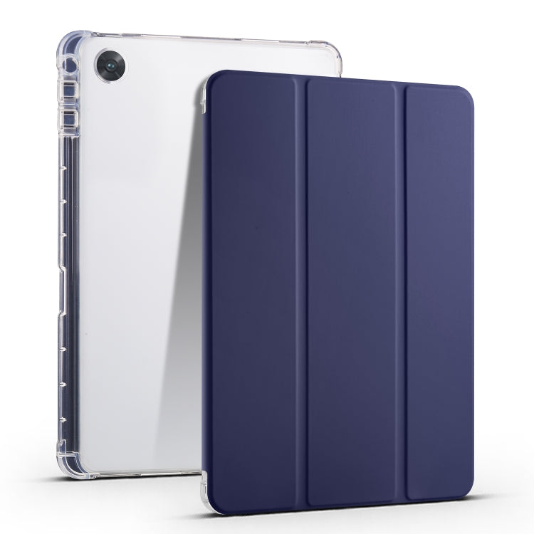 For OPPO Pad Air 10.36 2022 3-folding Transparent TPU Smart Leather Tablet Case with Pen Slot