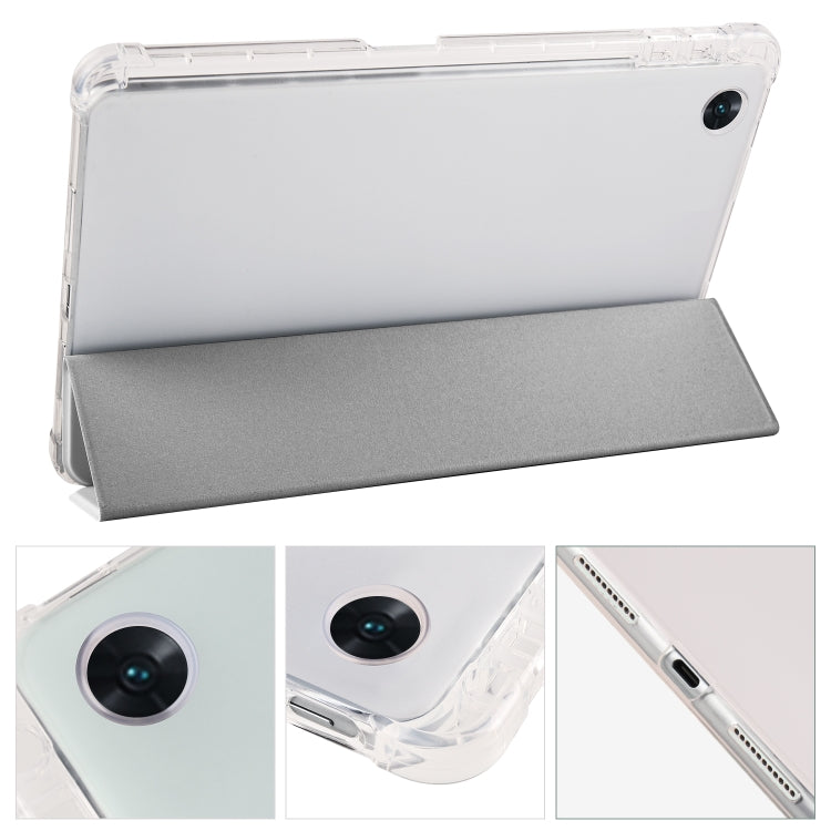For OPPO Pad Air 10.36 2022 3-folding Transparent TPU Smart Leather Tablet Case with Pen Slot