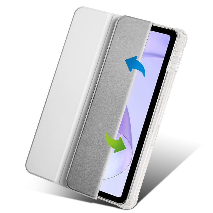 For OPPO Pad Air 10.36 2022 3-folding Transparent TPU Smart Leather Tablet Case with Pen Slot
