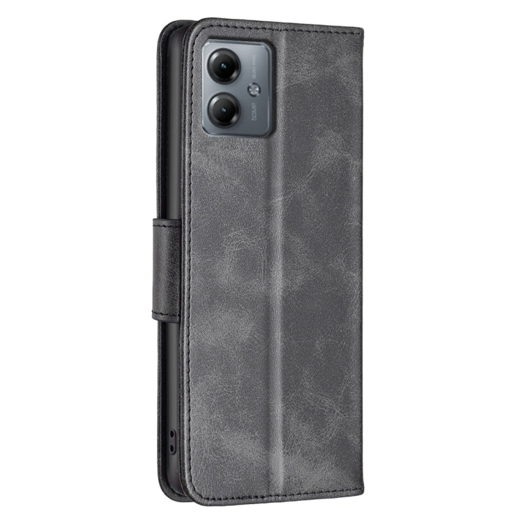 For Motorola Moto G14 4G Lambskin Texture Pure Color Flip Leather Phone Case