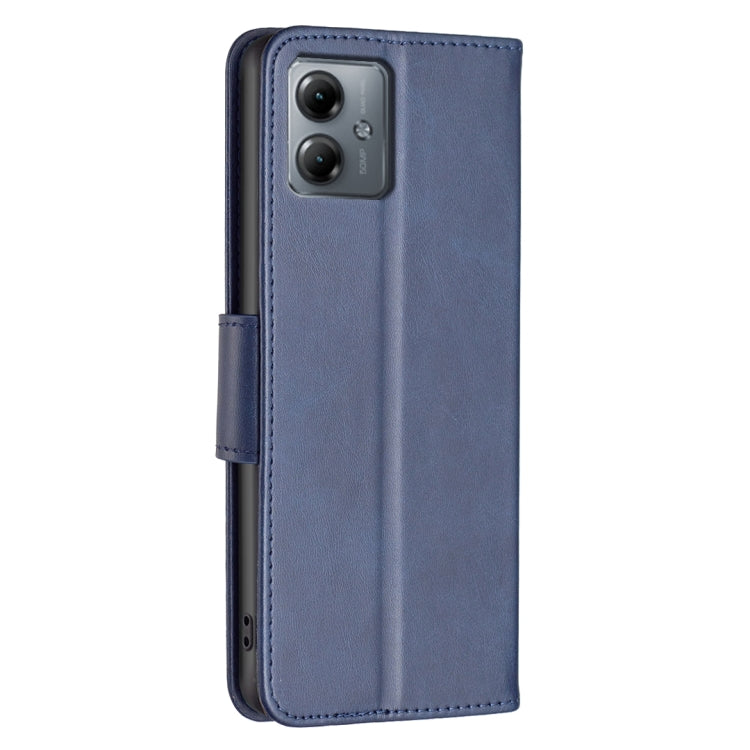 For Motorola Moto G14 4G Lambskin Texture Pure Color Flip Leather Phone Case