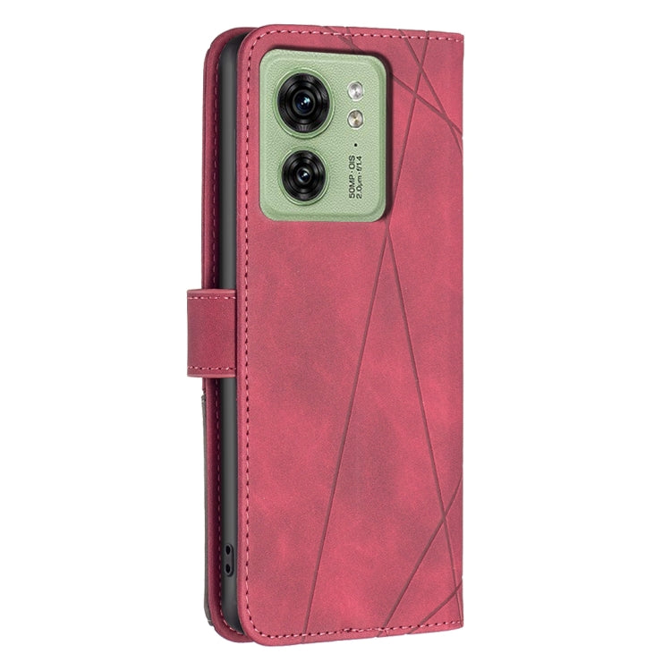 For Motorola Edge 40 Magnetic Buckle Rhombus Texture Leather Phone Case
