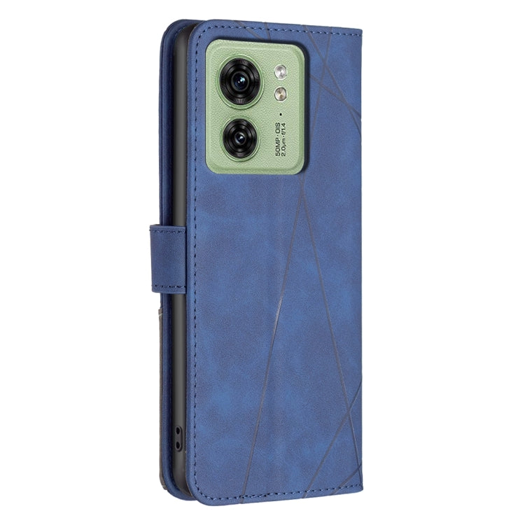 For Motorola Edge 40 Magnetic Buckle Rhombus Texture Leather Phone Case
