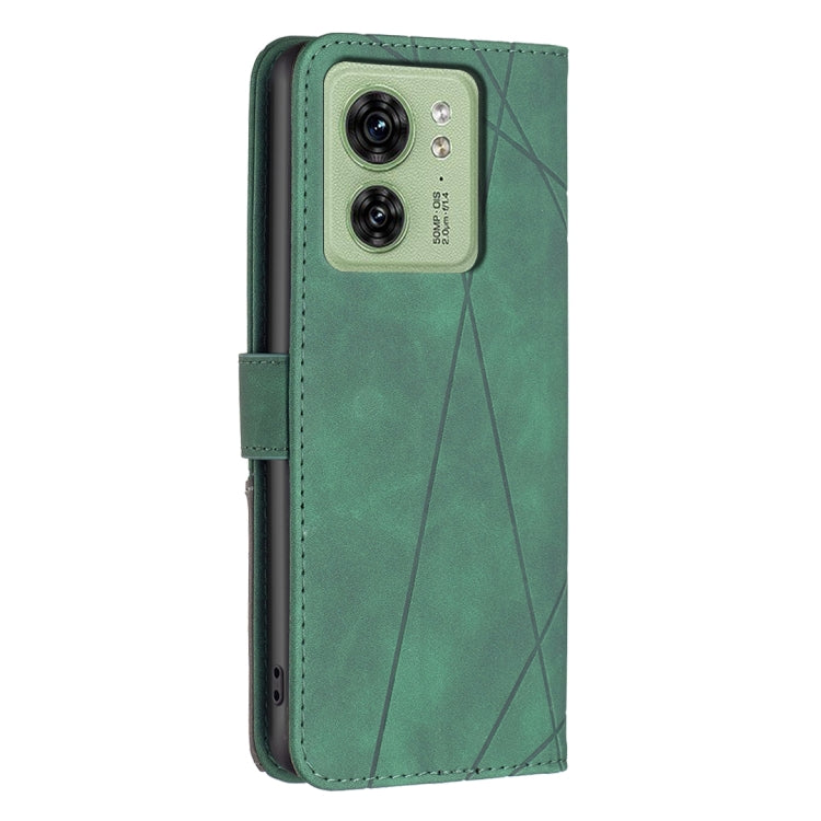 For Motorola Edge 40 Magnetic Buckle Rhombus Texture Leather Phone Case