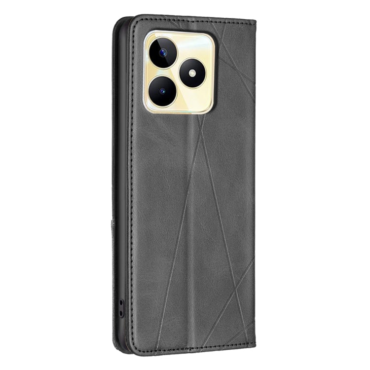For Realme C53 Rhombus Texture Leather Phone Case