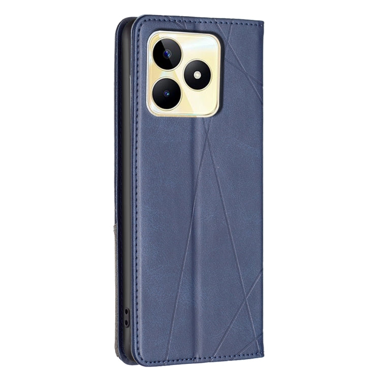 For Realme C53 Rhombus Texture Leather Phone Case