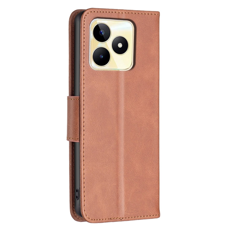 For Realme C53 Lambskin Texture Pure Color Flip Leather Phone Case