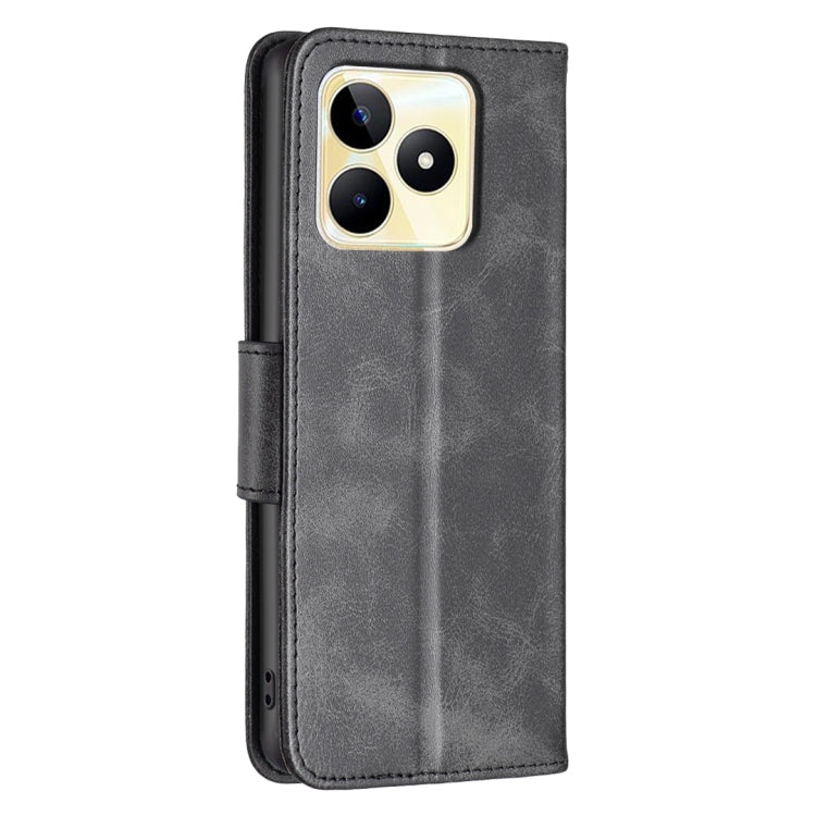 For Realme C53 Lambskin Texture Pure Color Flip Leather Phone Case