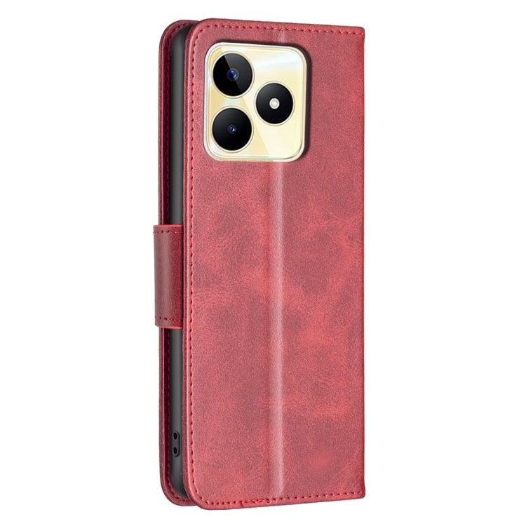 For Realme C53 Lambskin Texture Pure Color Flip Leather Phone Case