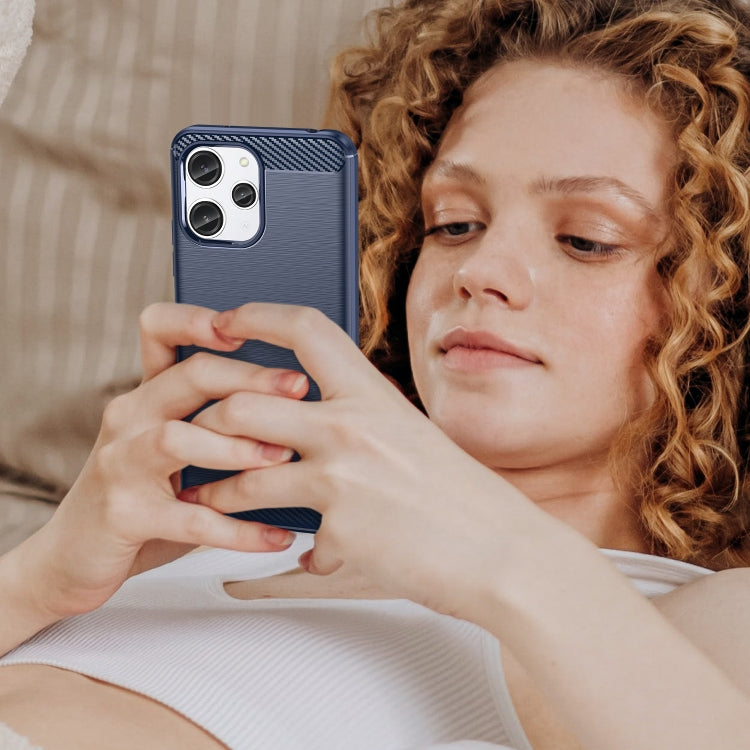 For Xiaomi Redmi 12 Brushed Texture Carbon Fiber TPU Phone Case