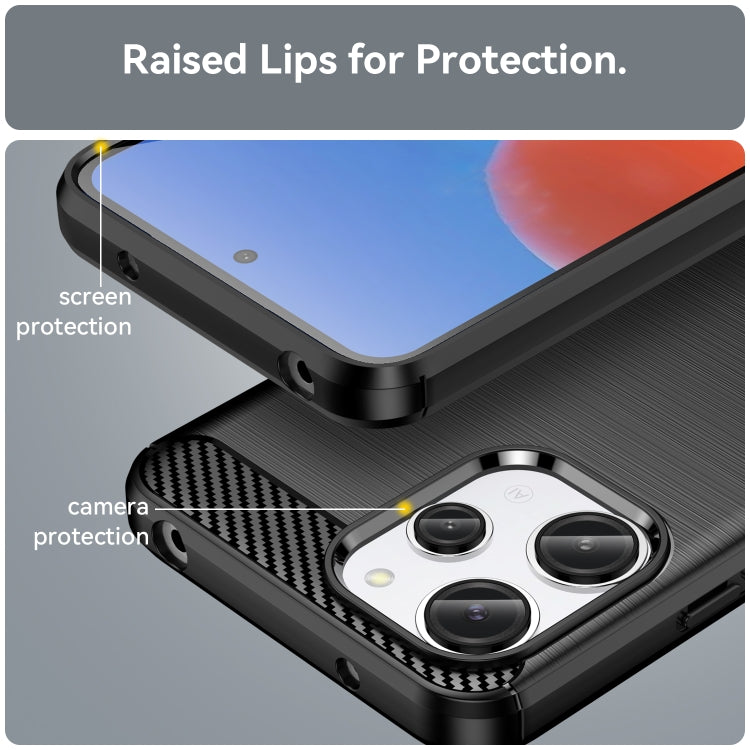 For Xiaomi Redmi 12R Brushed Texture Carbon Fiber TPU Phone Case