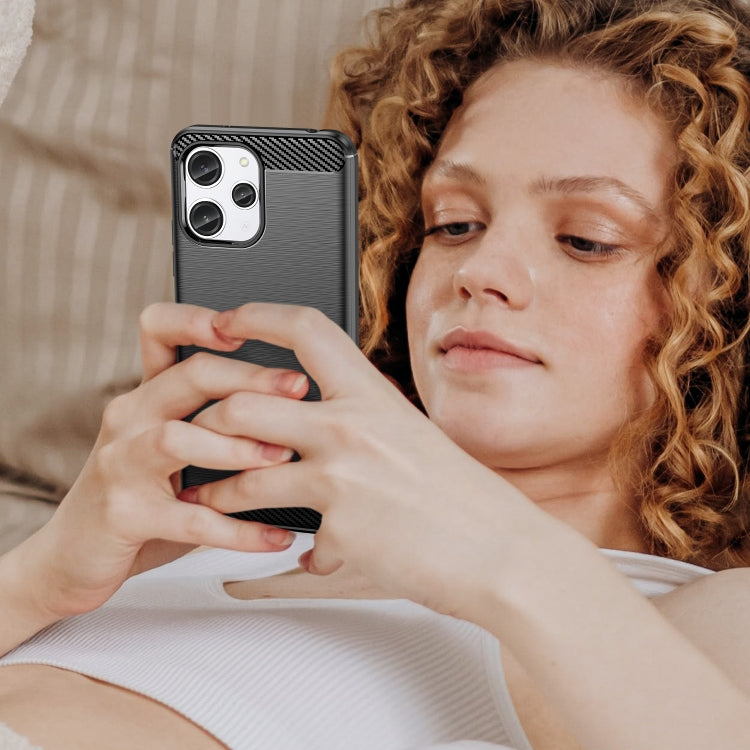 For Xiaomi Redmi 12R Brushed Texture Carbon Fiber TPU Phone Case