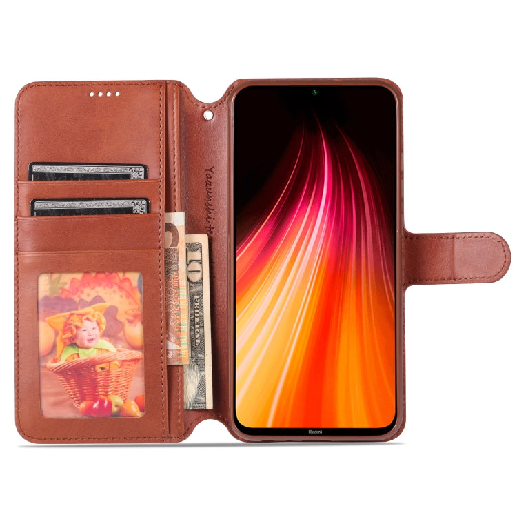 For Xiaomi Redmi Note 8 AZNS Calf Texture Horizontal Flip Leather Case, with Holder & Card Slots & Wallet & Photo Frame