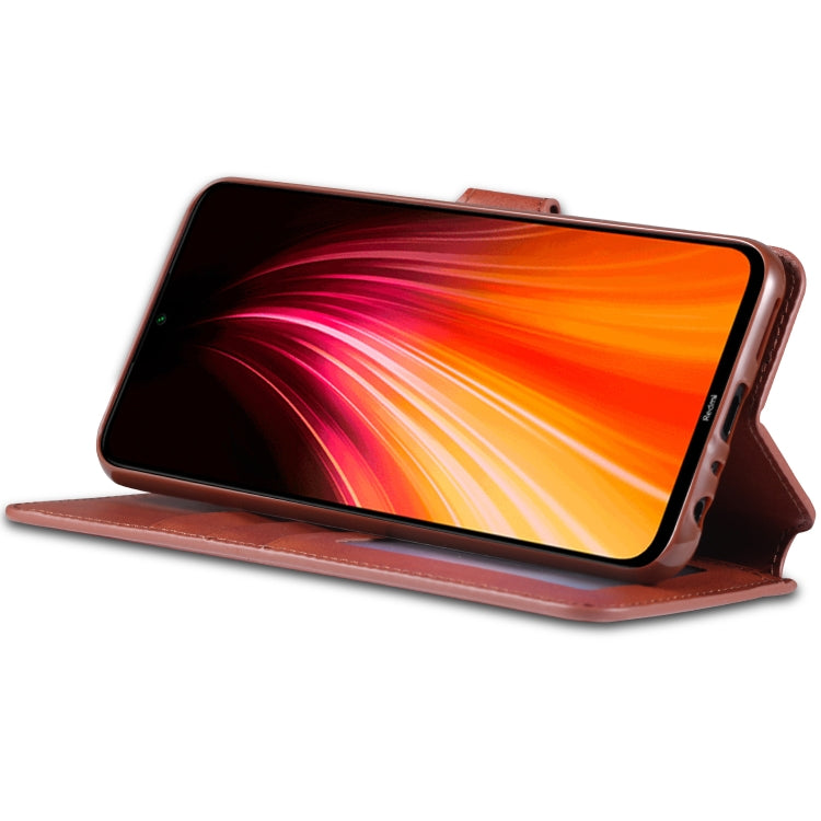 For Xiaomi Redmi Note 8 AZNS Calf Texture Horizontal Flip Leather Case, with Holder & Card Slots & Wallet & Photo Frame
