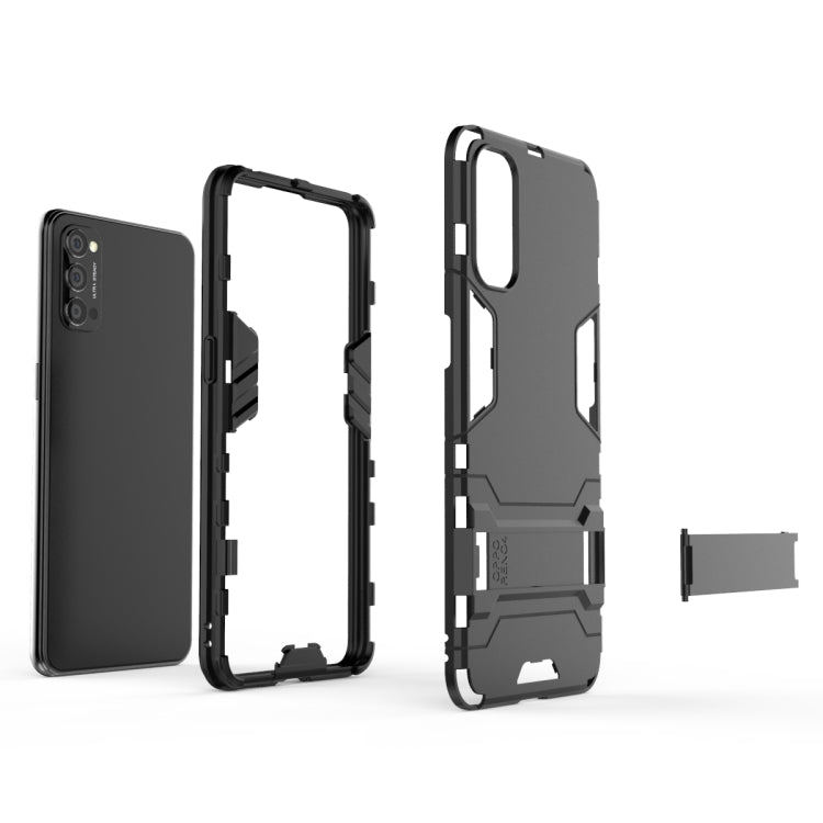 For OPPO Reno4 PC + TPU Shockproof Protective Case with Holder