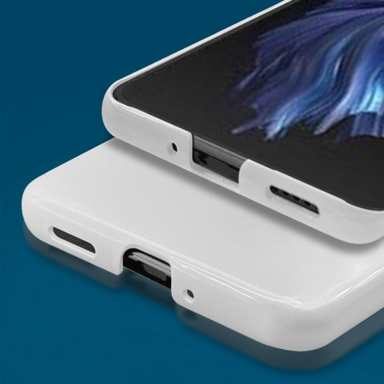 For vivo X Flip PC Shockproof Phone Case with Wrist Strap(White)