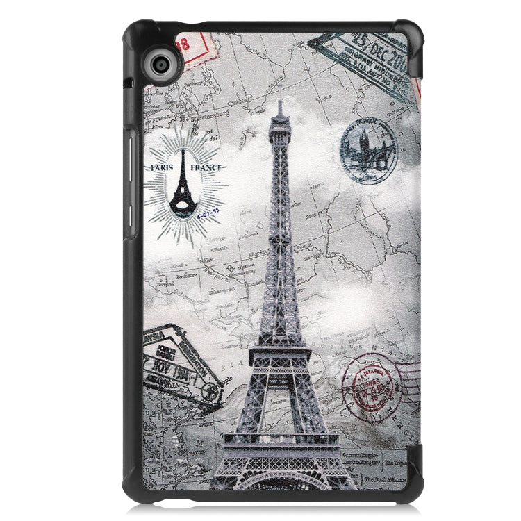 For Huawei MatePad T8 Coloured Drawing Pattern Horizontal Flip Leather Case with Three-folding Holder