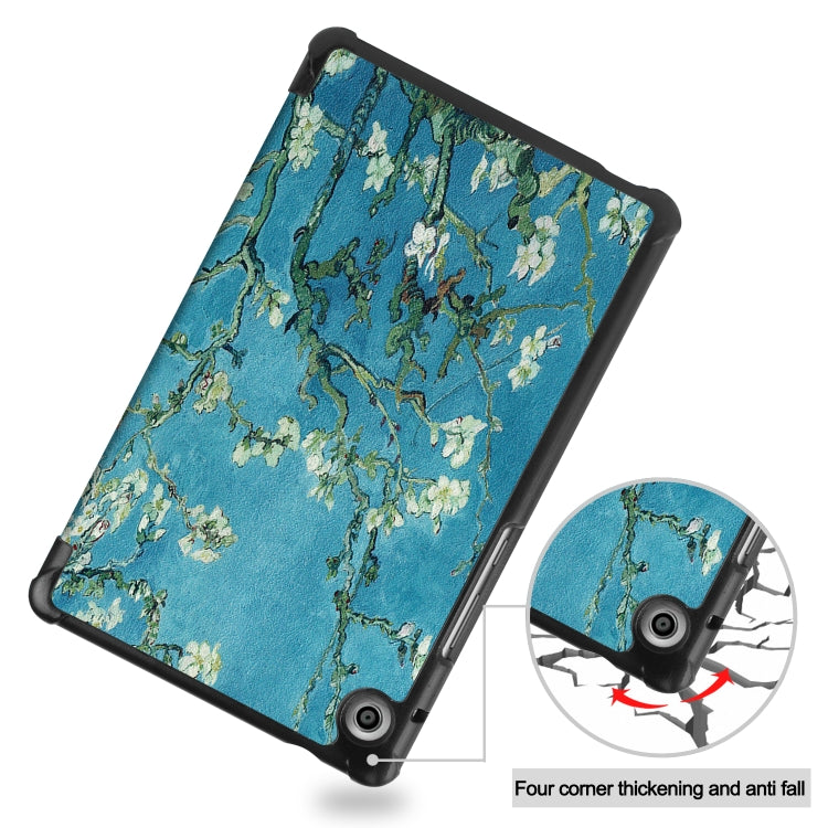 For Huawei MatePad T8 Coloured Drawing Pattern Horizontal Flip Leather Case with Three-folding Holder