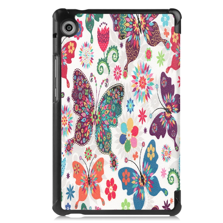 For Huawei MatePad T8 Coloured Drawing Pattern Horizontal Flip Leather Case with Three-folding Holder