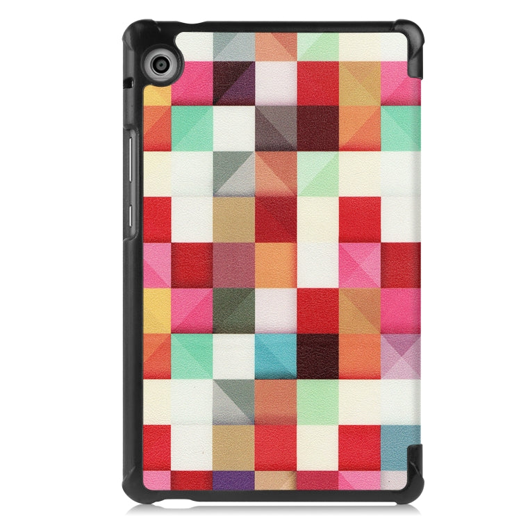 For Huawei MatePad T8 Coloured Drawing Pattern Horizontal Flip Leather Case with Three-folding Holder