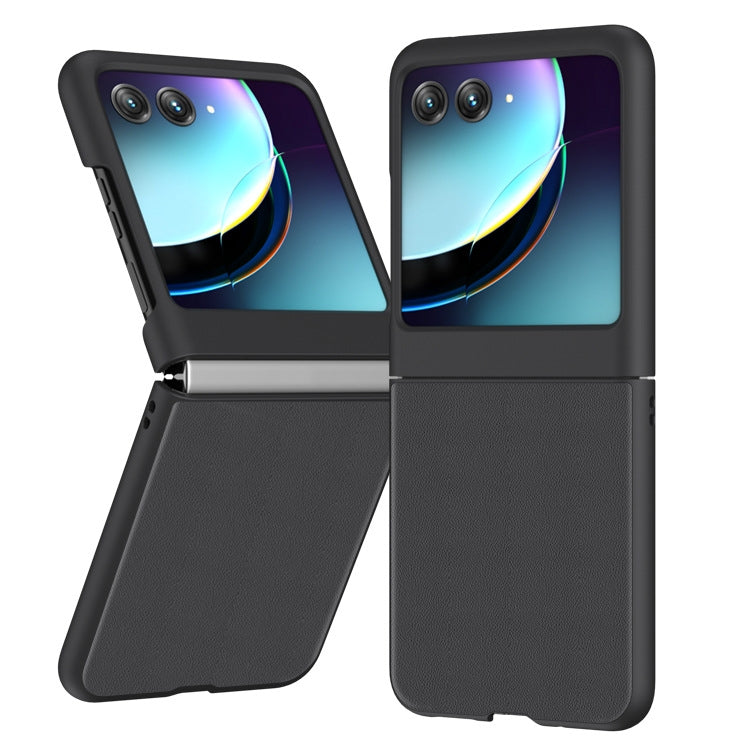 For Motorola Razr 40 Ultra Ultra-thin Plain Skin Leather Phone Case