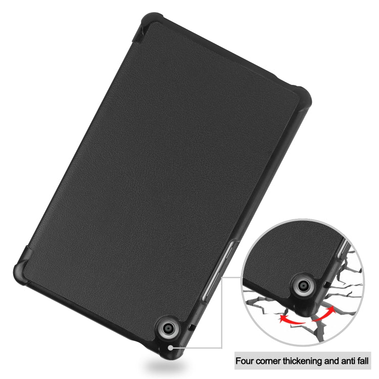 For Huawei MatePad T8 Custer Texture Horizontal Flip Leather Case with Three-folding Holder