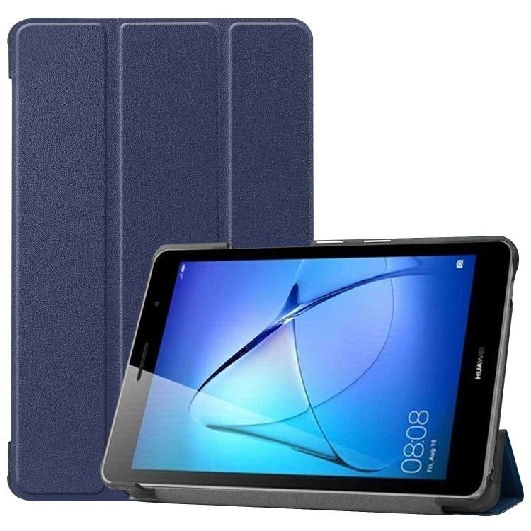 For Huawei MatePad T8 Custer Texture Horizontal Flip Leather Case with Three-folding Holder