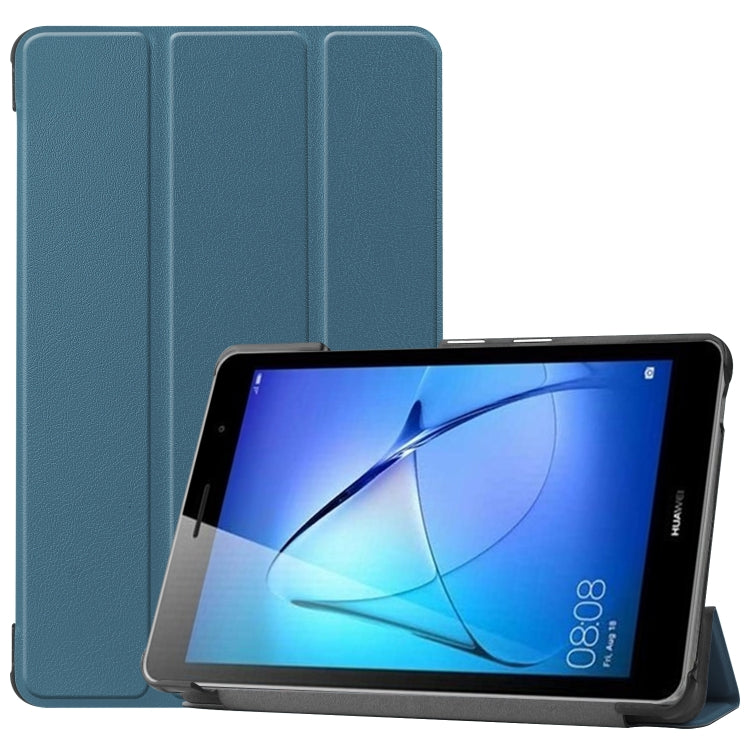 For Huawei MatePad T8 Custer Texture Horizontal Flip Leather Case with Three-folding Holder