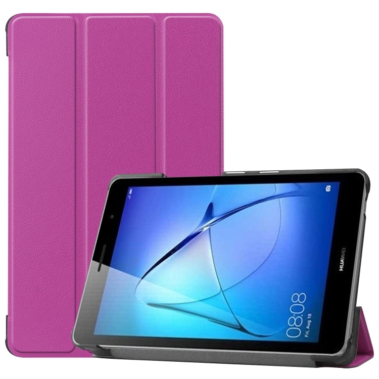 For Huawei MatePad T8 Custer Texture Horizontal Flip Leather Case with Three-folding Holder