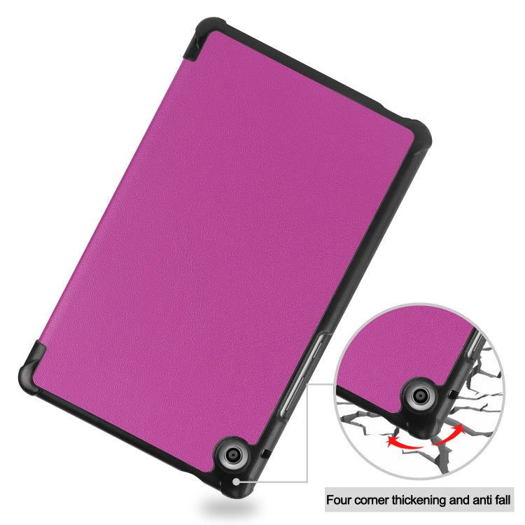 For Huawei MatePad T8 Custer Texture Horizontal Flip Leather Case with Three-folding Holder