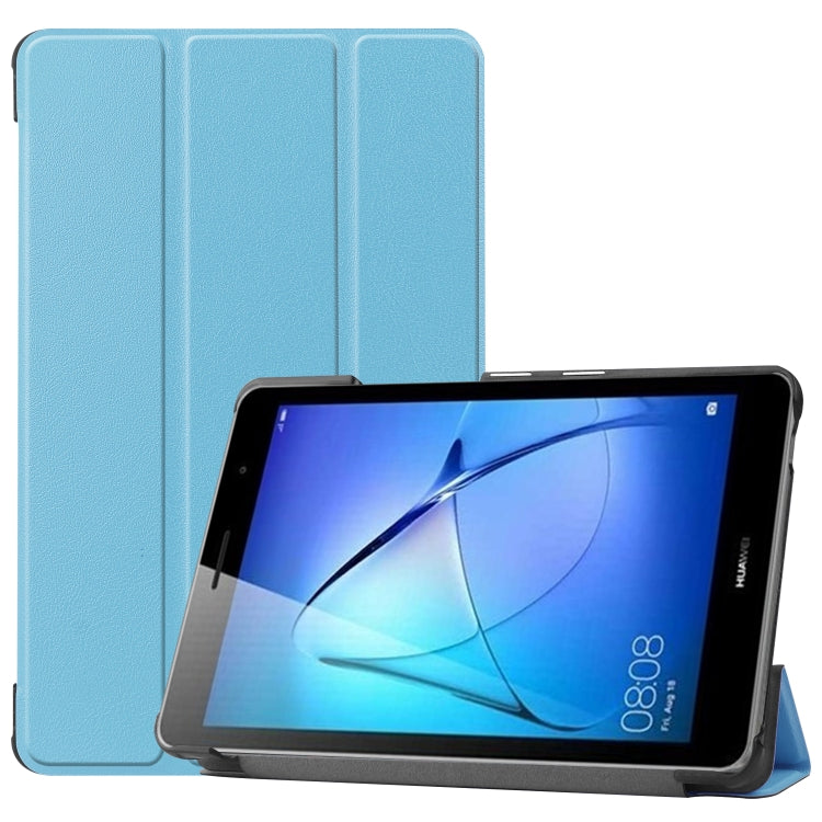 For Huawei MatePad T8 Custer Texture Horizontal Flip Leather Case with Three-folding Holder