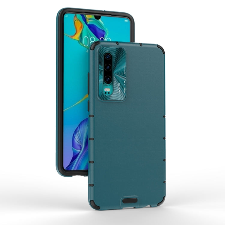 For Huawei P30 Shockproof Grain Leather PC + TPU Case