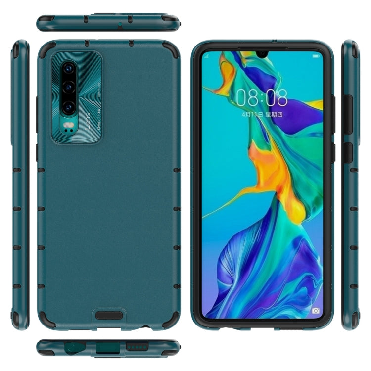 For Huawei P30 Shockproof Grain Leather PC + TPU Case