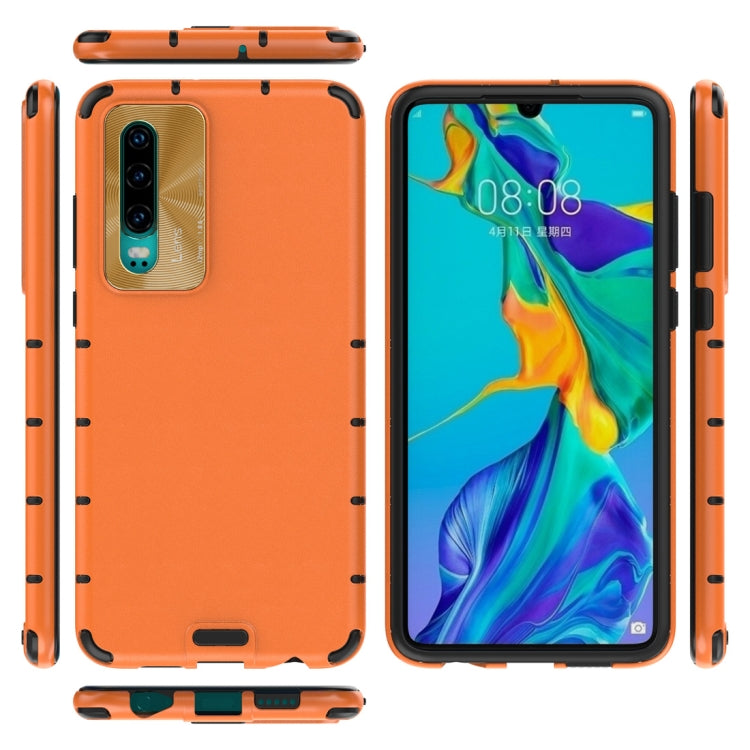 For Huawei P30 Shockproof Grain Leather PC + TPU Case