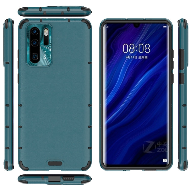 For Huawei P30 Pro Shockproof Grain Leather PC + TPU Case
